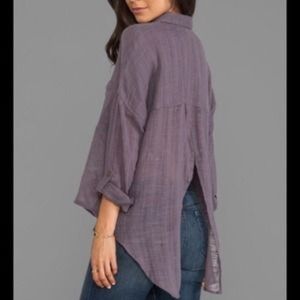 Free People • Plum Open Back Button Down
